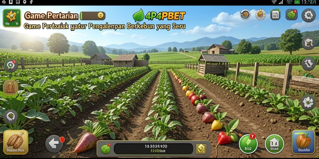 Screenshot gameplay 4P4PBET yang menampilkan ladang hijau subur.