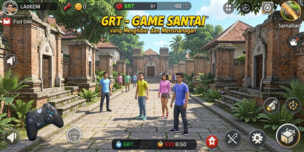 Gameplay seru dan menyenangkan di 6RT yang penuh warna.