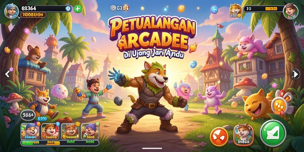 Tampilan gameplay seru dari game arcade 8364.