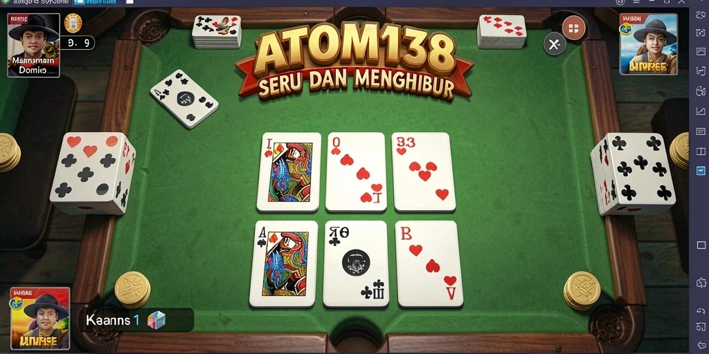 Screenshot gameplay ATOM138 yang menampilkan aksi domino yang mendebarkan.