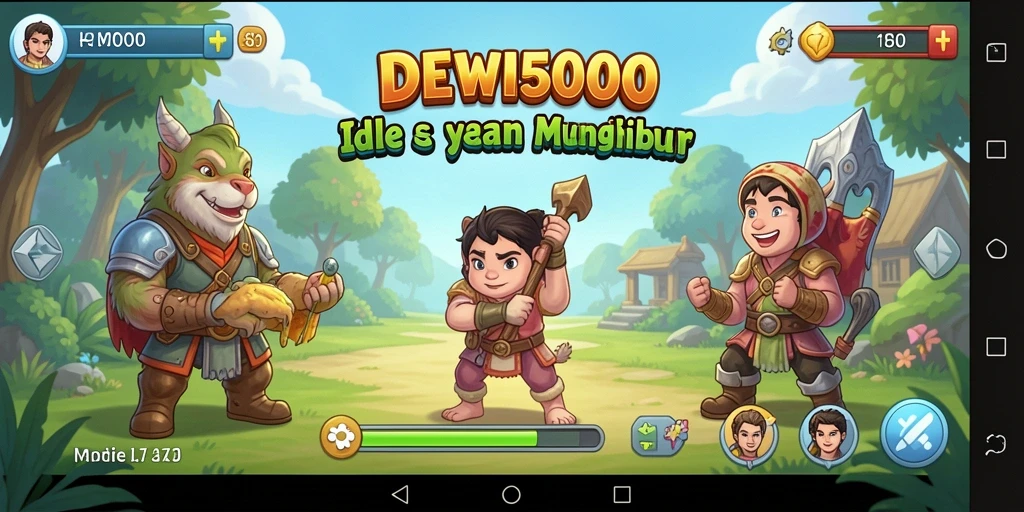Tampilan gameplay menarik DEWI5000 dengan karakter beraksi.