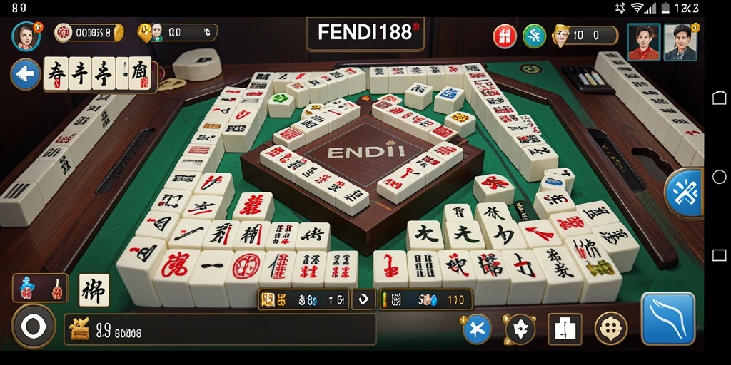 Screenshot gameplay FENDI188 menampilkan suasana seru permainan Mahjong.