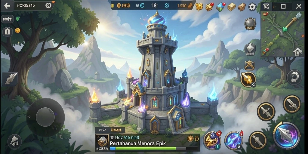 Tampilan gameplay HOKI8815 yang menarik dalam mode Tower Defense.
