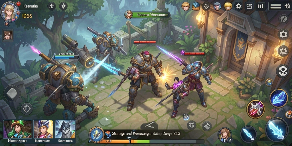 Gameplay epik ID66 dengan strategi mendalam dan pertempuran intens.