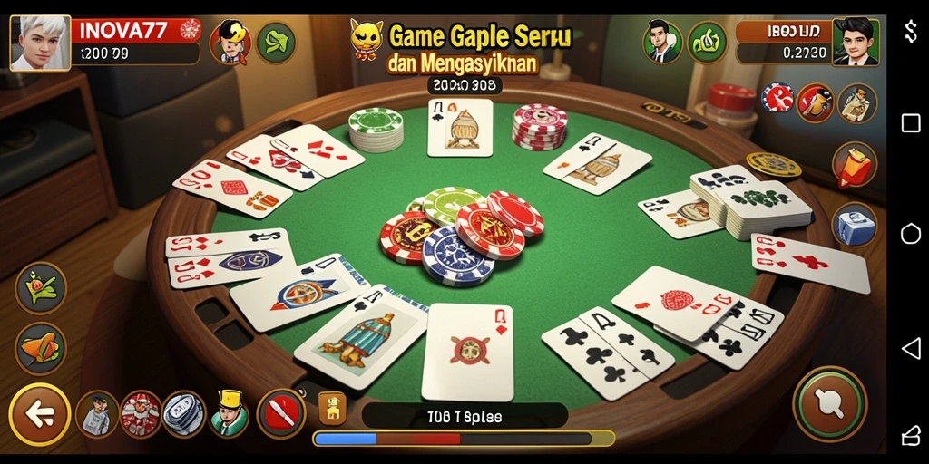 Tampilan menarik dari gameplay Gaple di INOVA77.