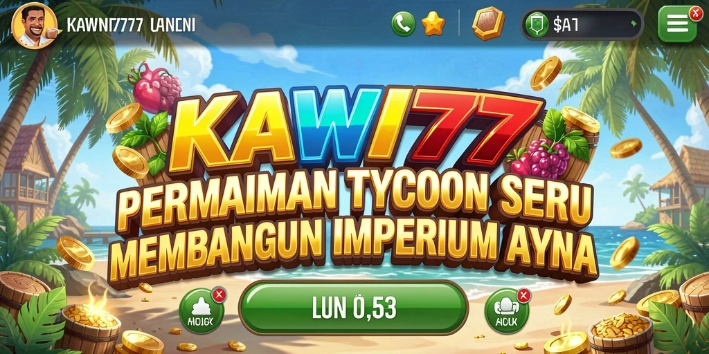 Tampilan gameplay Tycoon KAWI777 yang seru dan dinamis.