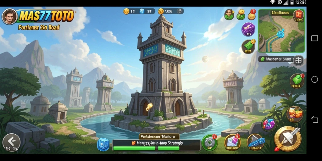 Screenshot utama <strong>MAS77TOTO</strong> menampilkan strategi pertahanan yang seru dalam Tower Defense.