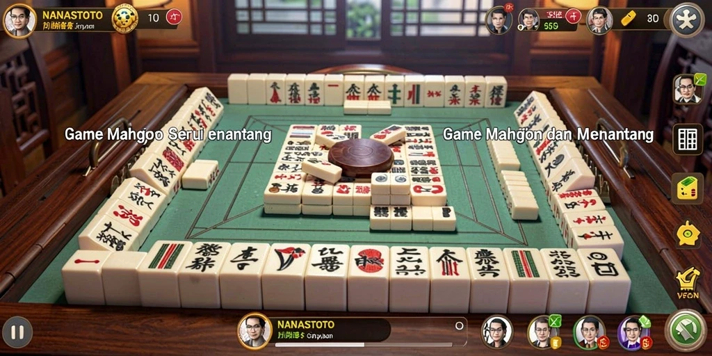 Screenshot utama NANASTOTO menampilkan keseruan permainan Mahjong.