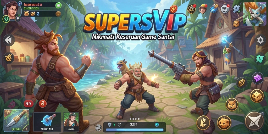 Gameplay seru dalam SUPERSVIP yang penuh warna dan tantangan.